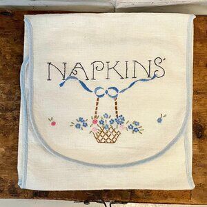 Vintage Embroidered Napkin Holder